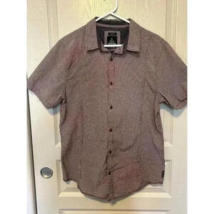 Men’s Prana Slim Fit Size Large Red Checkered Button Down T-shirt. Outdoors